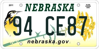 NE license plate 94CE87
