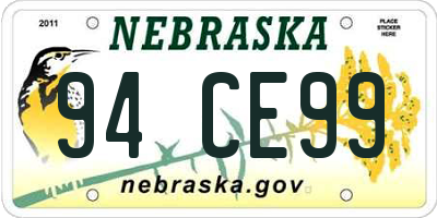 NE license plate 94CE99