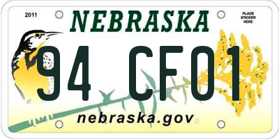 NE license plate 94CF01
