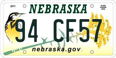 NE license plate 94CF57