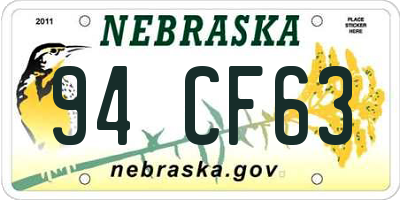 NE license plate 94CF63