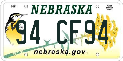 NE license plate 94CF94