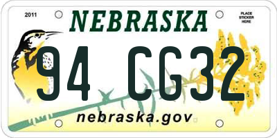 NE license plate 94CG32