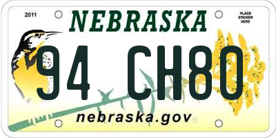 NE license plate 94CH80