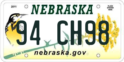 NE license plate 94CH98