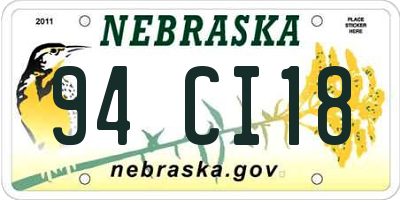 NE license plate 94CI18