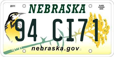 NE license plate 94CI71