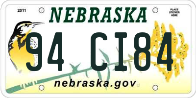 NE license plate 94CI84