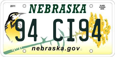 NE license plate 94CI94