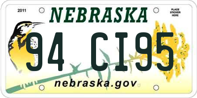 NE license plate 94CI95