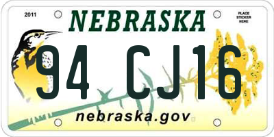 NE license plate 94CJ16
