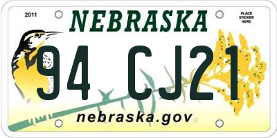 NE license plate 94CJ21