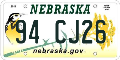 NE license plate 94CJ26