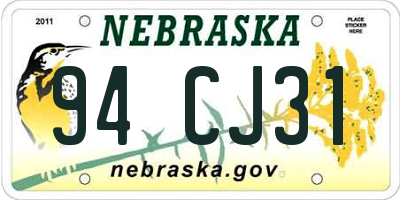 NE license plate 94CJ31