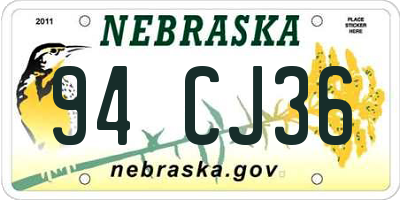 NE license plate 94CJ36