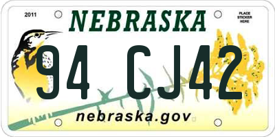 NE license plate 94CJ42