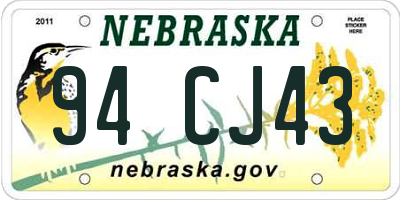NE license plate 94CJ43