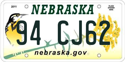 NE license plate 94CJ62