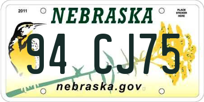 NE license plate 94CJ75