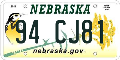 NE license plate 94CJ81