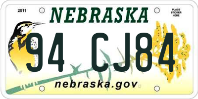 NE license plate 94CJ84