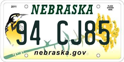 NE license plate 94CJ85