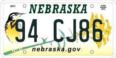 NE license plate 94CJ86