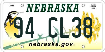 NE license plate 94CL38