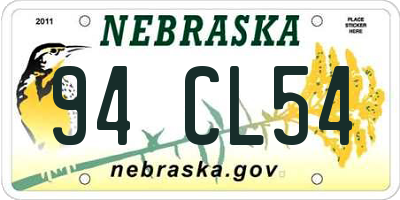 NE license plate 94CL54