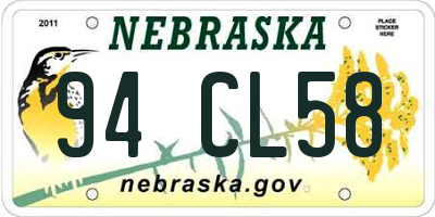NE license plate 94CL58