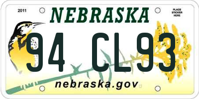 NE license plate 94CL93
