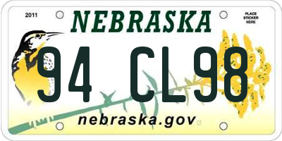 NE license plate 94CL98