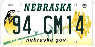 NE license plate 94CM14