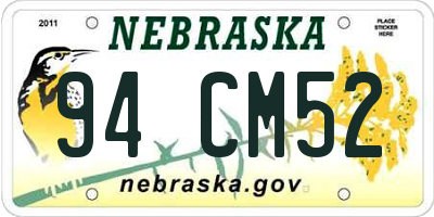 NE license plate 94CM52