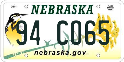 NE license plate 94CO65