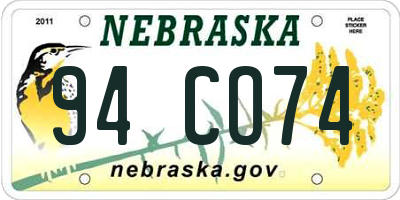 NE license plate 94CO74