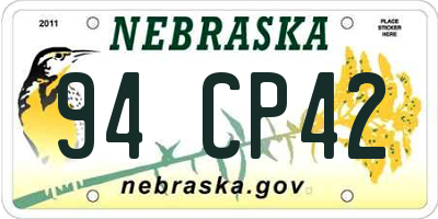 NE license plate 94CP42