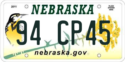 NE license plate 94CP45