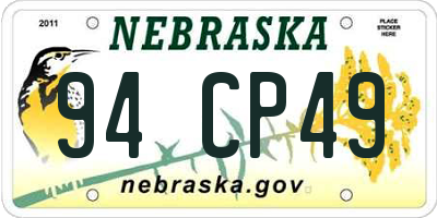 NE license plate 94CP49