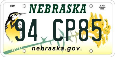 NE license plate 94CP85