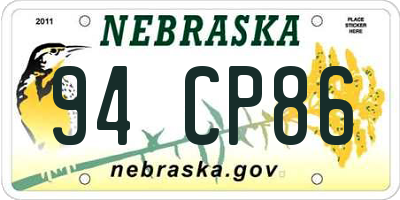 NE license plate 94CP86