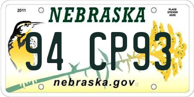 NE license plate 94CP93