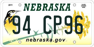NE license plate 94CP96
