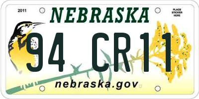 NE license plate 94CR11