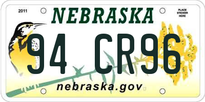 NE license plate 94CR96