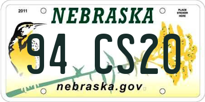NE license plate 94CS20
