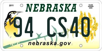 NE license plate 94CS40