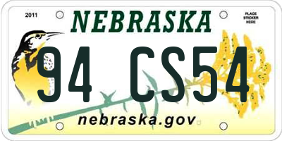NE license plate 94CS54