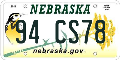NE license plate 94CS78