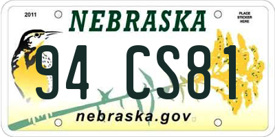 NE license plate 94CS81